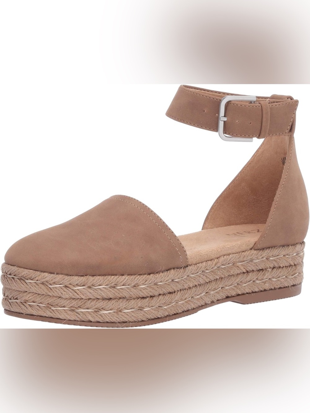 Naturalizer Taupe Ankle-Strap Espadrille Platform size 7.5